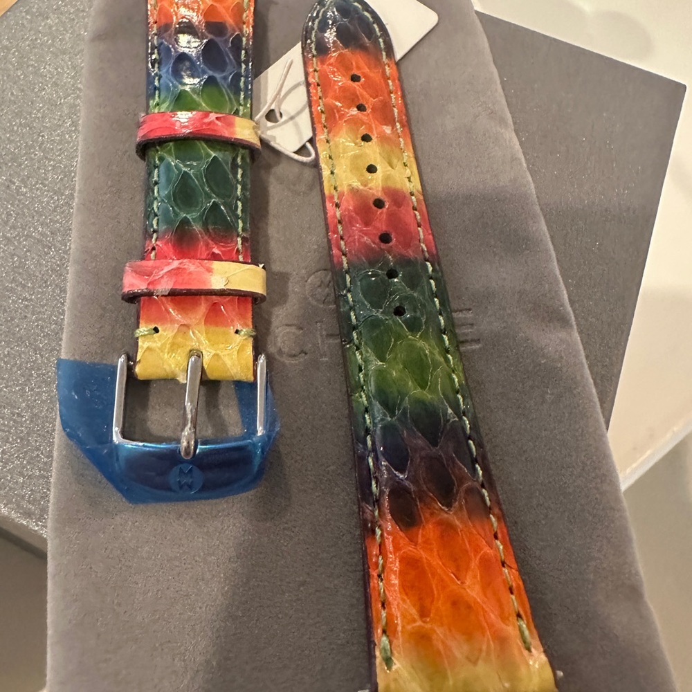 Michele Rainbow Face Watch with extra band and original packaging - Picture 7 of 7